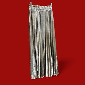 NWOT Elegant Silver Pleated Skirt